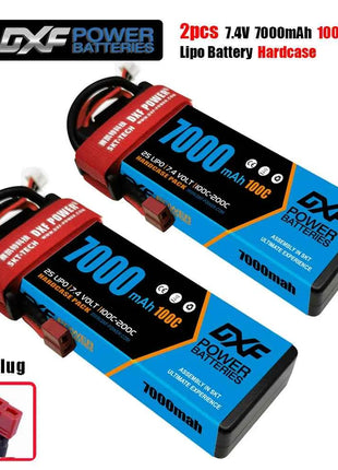 1/2PCS DXF Lipo 3S 4S 2S Battery 7.4V 11.1V 14.8V 8400mAh 6500mAh 6750mAh 7000mAh 5200mAh 9200mah 10000mah Hardcase for RC Car