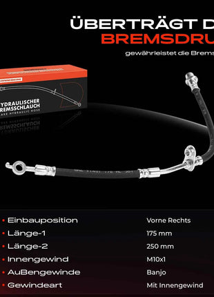 Tubo freno Frankberg 1x per asse anteriore destro per Toyota Yaris P9 1.0L 1.3L 1.4L 1.8L 2005-2012 90947 W2007