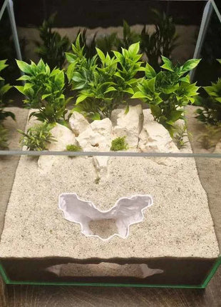 3D Printed Underground Cave Hideout Multi-use for Reptiles Gecko Lizard & Aquatic Pets Fish Shrimp Tank Terrarium Decor