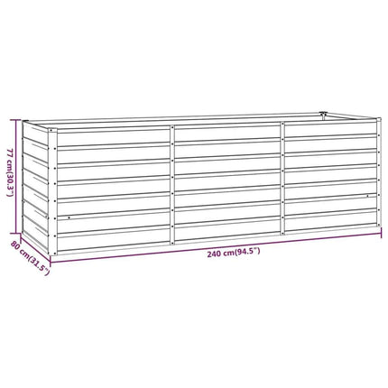 Garden flower box, 320x80x77 cm steel frame, villa courtyard combined planting trough, outdoor anti-corrosion planting box