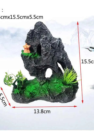 Resin Aquarium Rockery Mountain Decoration Artificial View Rock Cave Stone Tree Fish Tank Ornament Aquarium Decor Home New