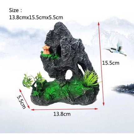 Resin Aquarium Rockery Mountain Decoration Artificial View Rock Cave Stone Tree Fish Tank Ornament Aquarium Decor Home New