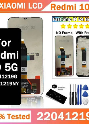 Schermo da 6,58" per Xiaomi Redmi 10 5G Display LCD Touch Screen digitale con cornice per Redmi 10 5G 22041219 G, 22041219 NY