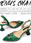 A PAIR OF GREEN SHOES