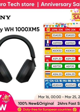 Sony WH-1000XM5 Wireless Noise Canceling Headphones 30 Hour Battery Integrated Processor V1 Soft Fit Leather 4 Microphones Black