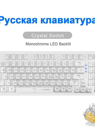 E-YOOSO Z94 USB Mechanical Gaming Keyboard Wired Monochrome Backlit 94 Key Russian Brazilian Portuguese for Compute Laptop PC