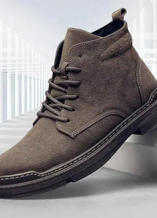2022 Autumn Men Boots Street Trend Motorcycle Boots Winter Flat Lace-up Suede Ankle Boots Thickened Botas Hombre Piel