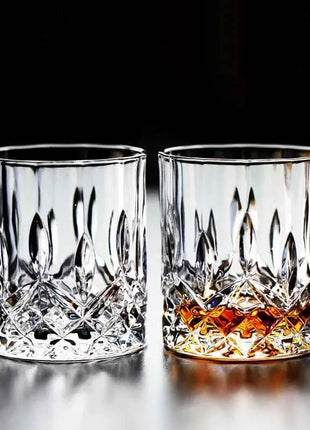 6pcs/4pcs/2pcs/1pcs Whiskey Cup Crystal Glass 230ml Wine Cup Transparent Drinkware for Bar/Home Spirit Cups Embossed Water Cup