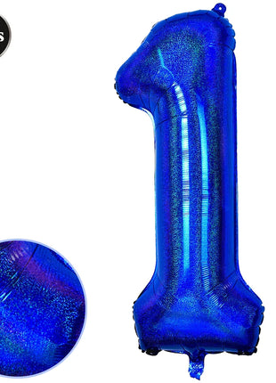 Palloncino laser blu da 40 pollici digitale 0123456789 Palloncino a elio foil Ragazzi Ragazze Compleanno Decorazioni per feste blu Palloncino Bluey