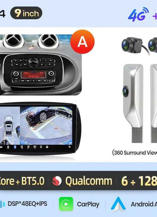 Junsun 8 Core Wireless CarPlay Android Auto Car Radio For Mercedes Benz Smart 453 Fortwo 2014-2020 4G WiFi GPS Navigation Stereo