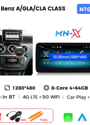 8 Core Android 14 Auto Radio Wireless CarPlay For Mercedes-Benz A-Class W176 GLA X156 CLA C117 DSP GPS 4G WIFI Multimedia Player