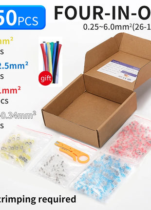 50/100/200/250PCS connettori per cavi sigillati per saldatura, tubi termorestringenti anelli di saldatura connettori per aggancio, isolamento impermeabile ele