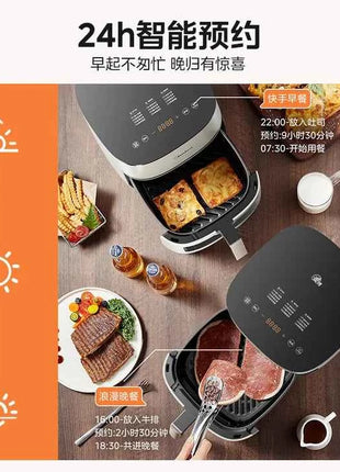 Friggitrice ad Aria Midea - Doppia Fonte di Calore, Vapore, Grill, Finestra Visiva