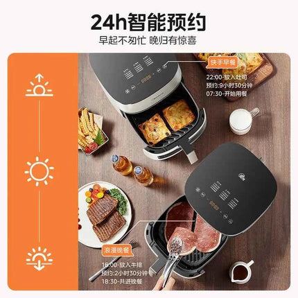 Friggitrice ad Aria Midea - Doppia Fonte di Calore, Vapore, Grill, Finestra Visiva