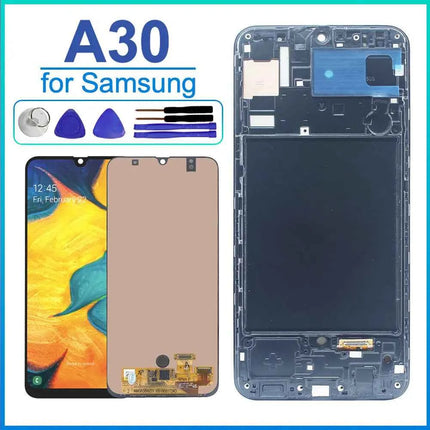 Display LCD AMOLED per Samsung Galaxy A30, Schermo Touch con Digitalizzatore, Assemblaggio Completo con Cornice per Samsung A30 A305F A305G