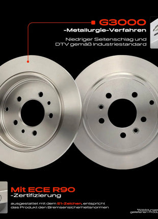 Dischi Freno Posteriori Frankberg 2x per Peugeot 607 9D 9U 2.0L 2.2L 3.0L 2000-2011 4246V7 9640247180