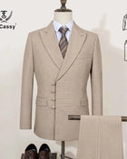 ST Cassy Elegant mens suits for wedding Slim fit Double Breasted Multiple buttons Casual Business Two-piece dress party outfit