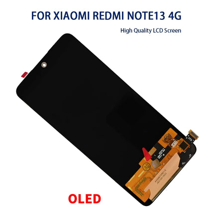Display AMOLED testato per Xiaomi Redmi Note 13 4G con telaio, LCD 23129RAA4G, gruppo digitalizzatore touchscreen