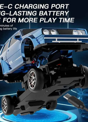 KF30 1:43 4WD RC Car With Gyroscope & Dual Motor System 2.4G Full-Proportional RC High Speed Racing Car LED Lights Toys Gifts