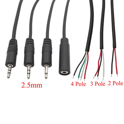 1/3/5 Pz 2.5mm 2/3/4 Poli Filo Maschio Femmina Spina Martinetti Cavo Audio Mono Stereo Aux Connettore di Estensione Delle Cuffie riparazione FAI DA TE