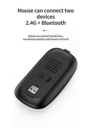 Gray Bluetooth 5.0 & 2.4G Wireless Keyboard Mouse Combo Rechargeable Full Size Wireless Keyboard for Notebook Laptop
