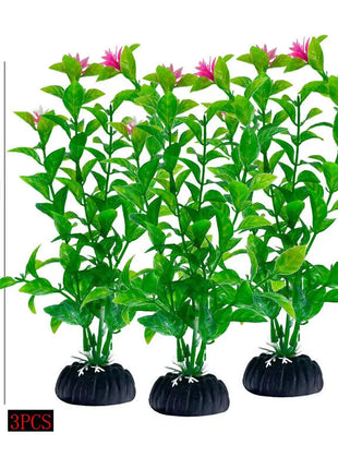 Artificial Aquarium Decor Plants Water Weeds Ornament Aquatic Fish Tank Simulation Grass Flower Decoration Accessories