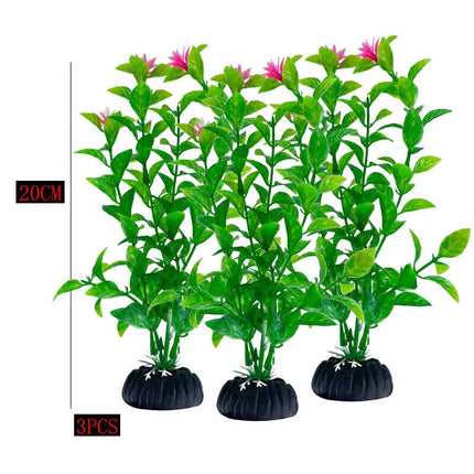 Artificial Aquarium Decor Plants Water Weeds Ornament Aquatic Fish Tank Simulation Grass Flower Decoration Accessories