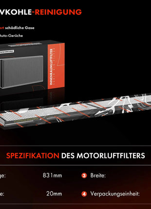 Filtro Abitacolo Frankberg 1x a Carbone Attivo per BMW Serie 1 E81-E88, Serie 3 E90-E93, X1 E84, Alpina B3 64316928K1169A CUK8430 340543