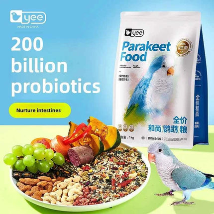 YEE Professional Parrot Food-Nutrient-Rich Pellet Blend for African Greys,Caiques&Conures|Fortified with Nuts,Fruits&Probiotics