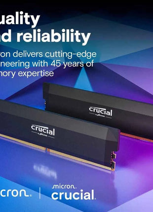 Crucial Pro DDR5 RAM 16GB/2x16GB 6400MHz CL38, Overclocking Desktop Gaming Memory, Intel XMP 3.0 & AMD Expo Compatible –Black