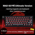 MADLIONS MAD 60/68HE Gaming Magnetic Switch Keyboard Wired Key Web Drive Custom 8K 61/68 Return RT Adjustable Keystroke Hot Swap