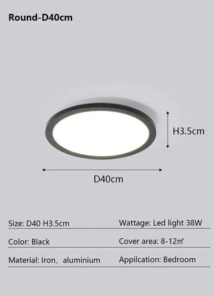 AuroraRealm Illuminazione Ultrasottile Soggiorno Luce Nordico Moderna Lampada da soffitto a LED Decorazioni per la casa Camera da letto Balcone Cucina Corridoio Apparecchio