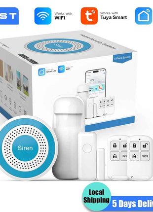 PGST WiFi Alexa Tuya Smart Life Home Alarm Security System Kit Set Home Automation Alarm Security Protection Door Motion Sensor