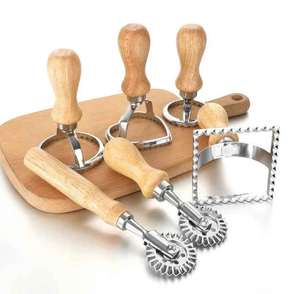 Home Ravioli Cutter Set Pasta Press Kitchen Attachment Kit Ravioli Maker Mold Tool Ravioli Stamp Set Pastry Wheel Set cake mold