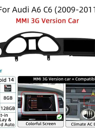 Android 14 Auto Radio CarPlay For Audi A6 C6 4f  For Audi Q7 4L 2005-2015 MMI 2G 3G GPS Car Multimedia Player Navi Stereo DSP