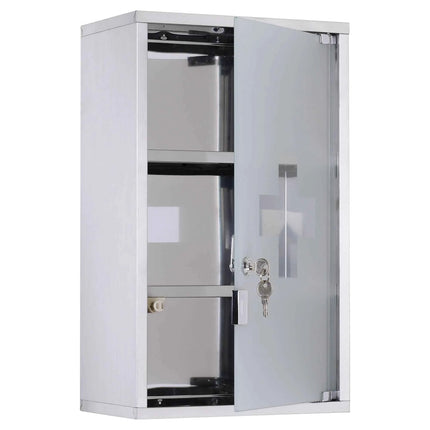 HOMCOM Medical Cabinet 50x30x18cm bathroom furniture Stainless Steel First Aid Box with lock