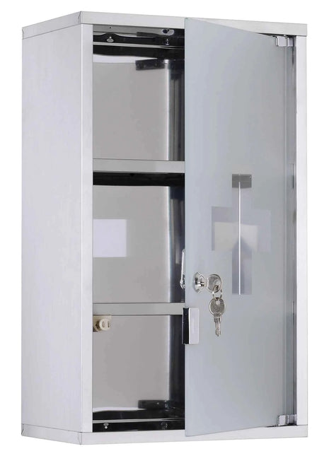 HOMCOM Medical Cabinet 50x30x18cm bathroom furniture Stainless Steel First Aid Box with lock