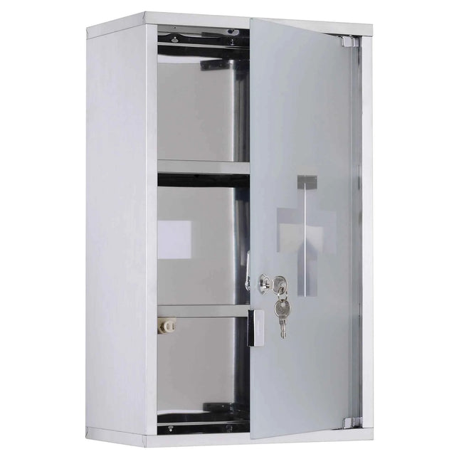 HOMCOM Medical Cabinet 50x30x18cm bathroom furniture Stainless Steel First Aid Box with lock