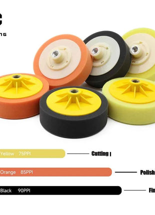 DETAILING Tamponi per lucidatura in schiuma da 150 mm Adattatore per trapano M14 Strumento per lucidatura Disco per lucidatura a vite per lucidatrice rotativa da 6 pollici