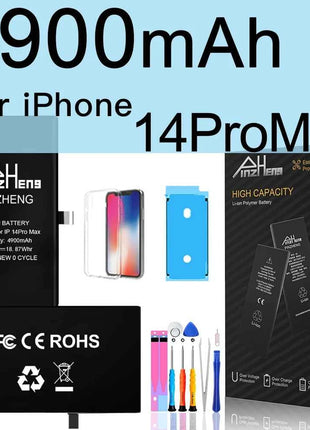 PINZHENG Real High Capacity Battery For iPhone 15 14 Pro Max 15 Pro 14 Pro 15 Plus 14 Plus 15 Pro Max Replacement Batteries