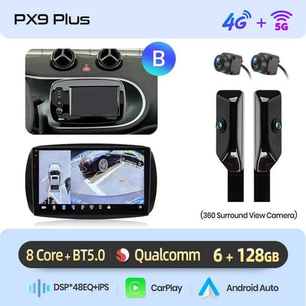 Junsun Wireless CarPlay Android Auto Car Radio For Mercedes Benz Smart 453 Fortwo 2014-2020 GPS Multimedia 2 din Systems Stereo
