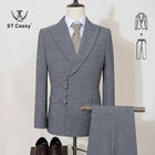ST Cassy Elegant mens suits for wedding Slim fit Double Breasted Multiple buttons Casual Business Two-piece dress party outfit