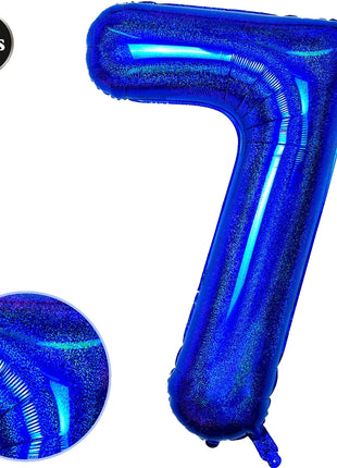Palloncino laser blu da 40 pollici digitale 0123456789 Palloncino a elio foil Ragazzi Ragazze Compleanno Decorazioni per feste blu Palloncino Bluey