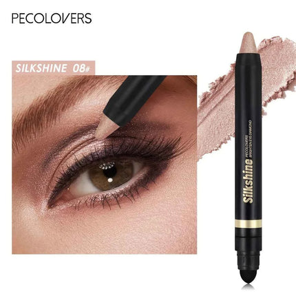 PECOLOVERS Champagne Brown Metallic Eyeshadow Stick - Waterproof, Long-Lasting Glitter Highlighter & Brightening Pencil Crayon
