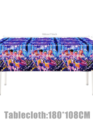 Set Decorazioni per Feste di Compleanno K-Pop, Articoli per Tavola, Palloncini, Bicchieri, Piatti, Tovaglioli, Decorazione per Torta, Striscione, Sacchetto Regalo - Accessori per Feste