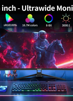 34-inch UltraWide 120Hz Gaming Monitor IPS Direct-View Panel 21:9 UltraWide Screen 2K Resolution (2560x1080) No Built-in Speaker