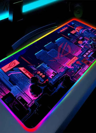 Black Mouse Pad Asus Rgb Gaming Mause Mat Anime Mats Gamer Rug Pc Xxl Cute Pads Large Game Keyboard Carpet Backlight Mousepad