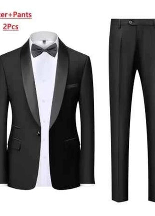 Abito Uomo 3 Pezzi Nero Slim Fit - Giacca, Pantalone e Gilet Cerimonia
