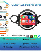 Android16 Radio Qled For BMW MINI Cooper R56 R60 2007 - 2014 Car intelligent systems Navigation GPS Carplay Android auto WIFI+5G
