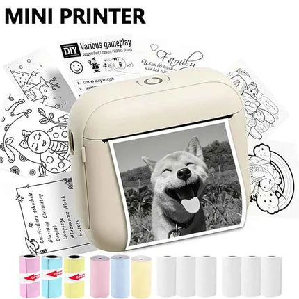 58mm Mini Portable Thermal Printer Wireless Pocket Photo Printer For IOS Android With USB Cable For Photo Sticker Label Printing